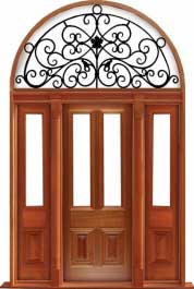 glazed cricket bat: double door +  two sidelights