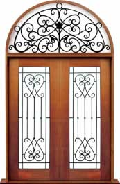 iron grille: double door +  two sidelights