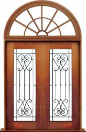 iron grille: double door +  two sidelights