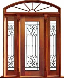 iron grille: double door +  two sidelights
