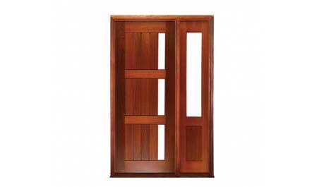 plank & rail glazed: single door + sidelight on right